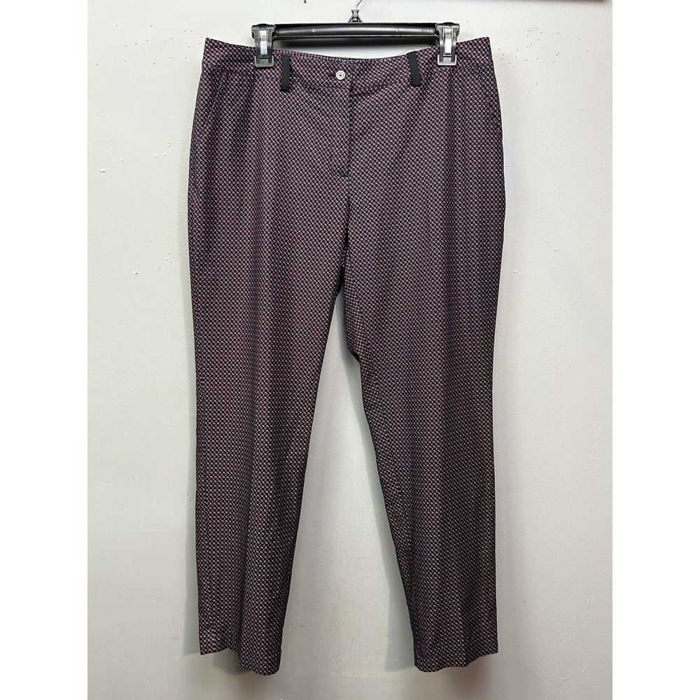 Lady Hagen Pants Womens 8 Pink Black Geometric Stretch Golf Casual Performance
